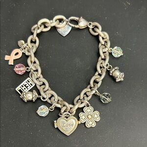 Brighton Retired 2006 "Power of Pink" Breast Cancer Awareness Charm Bracelet